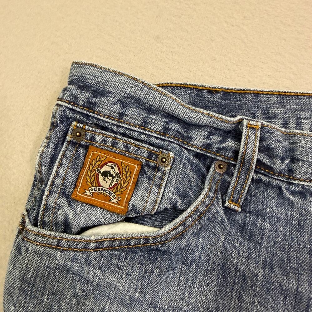 Cinch Bronze Label High Rise Slim Fit Tapered Leg Jeans Men's 38x32 Distressed - Picture 4 of 13
